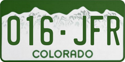 CO license plate 016JFR