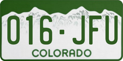 CO license plate 016JFU