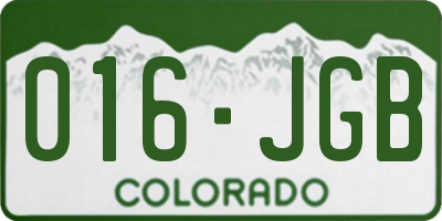 CO license plate 016JGB