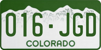 CO license plate 016JGD