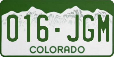 CO license plate 016JGM