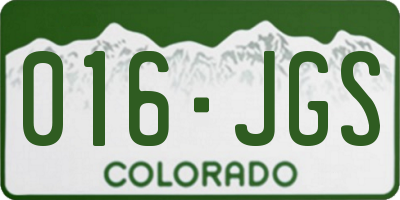 CO license plate 016JGS