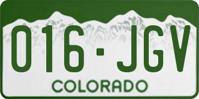 CO license plate 016JGV