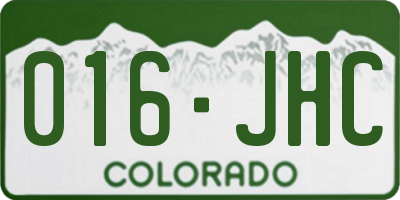 CO license plate 016JHC