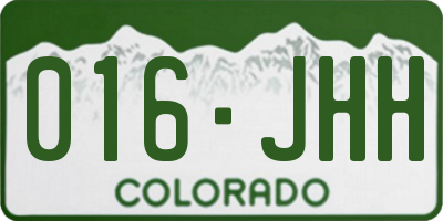 CO license plate 016JHH