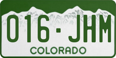 CO license plate 016JHM