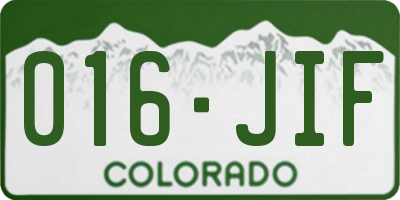 CO license plate 016JIF
