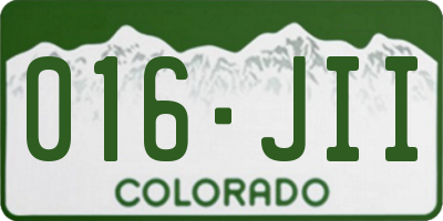 CO license plate 016JII