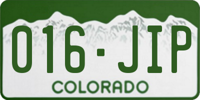 CO license plate 016JIP