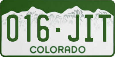 CO license plate 016JIT