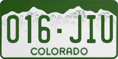 CO license plate 016JIU