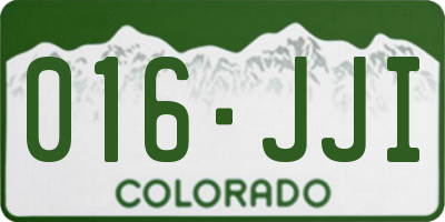 CO license plate 016JJI