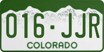 CO license plate 016JJR