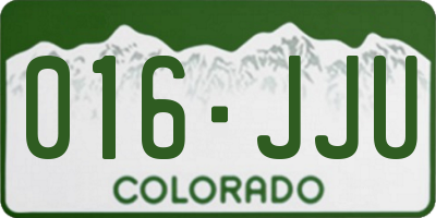 CO license plate 016JJU