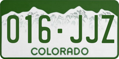 CO license plate 016JJZ