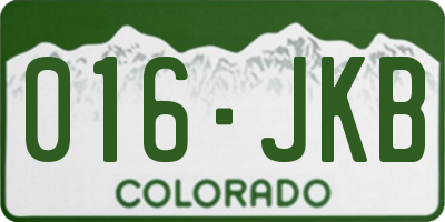 CO license plate 016JKB