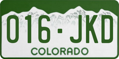 CO license plate 016JKD