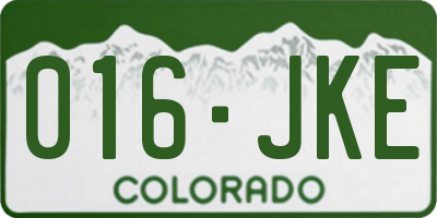 CO license plate 016JKE