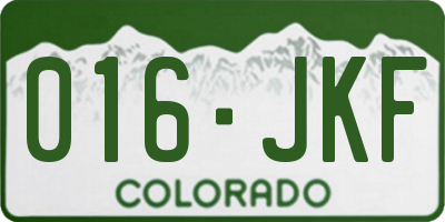 CO license plate 016JKF