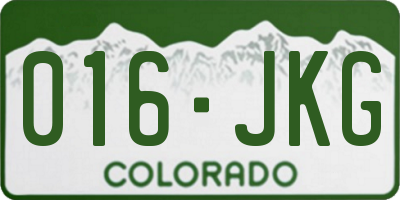 CO license plate 016JKG