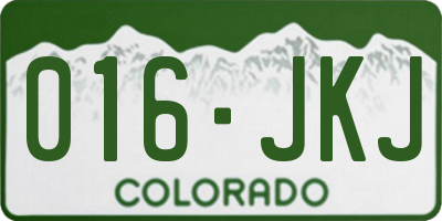 CO license plate 016JKJ