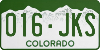 CO license plate 016JKS