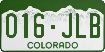 CO license plate 016JLB