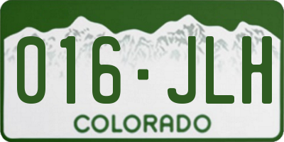 CO license plate 016JLH