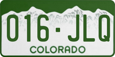 CO license plate 016JLQ
