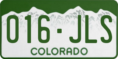 CO license plate 016JLS