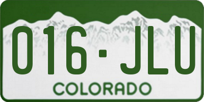 CO license plate 016JLU