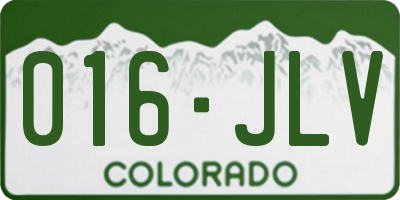 CO license plate 016JLV