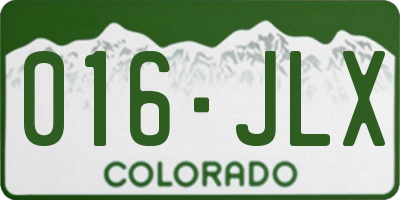 CO license plate 016JLX