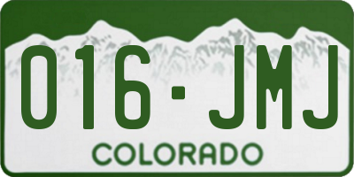 CO license plate 016JMJ