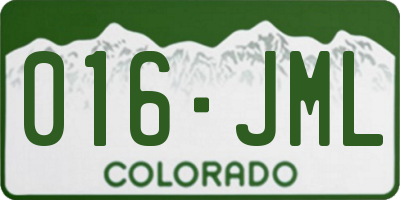 CO license plate 016JML