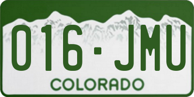 CO license plate 016JMU