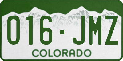 CO license plate 016JMZ