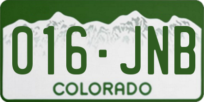 CO license plate 016JNB