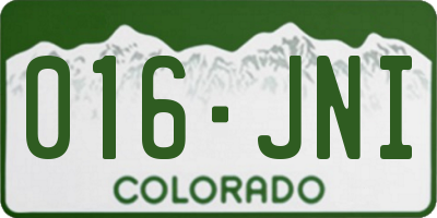CO license plate 016JNI