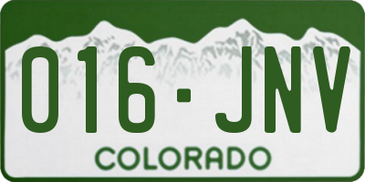 CO license plate 016JNV