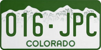 CO license plate 016JPC