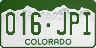 CO license plate 016JPI