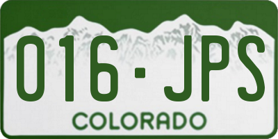 CO license plate 016JPS