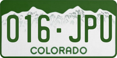 CO license plate 016JPU