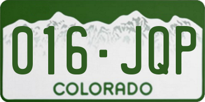 CO license plate 016JQP
