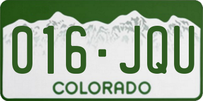 CO license plate 016JQU