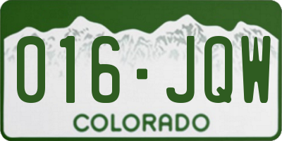 CO license plate 016JQW