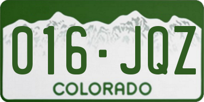 CO license plate 016JQZ
