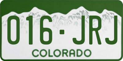 CO license plate 016JRJ