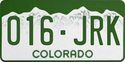 CO license plate 016JRK